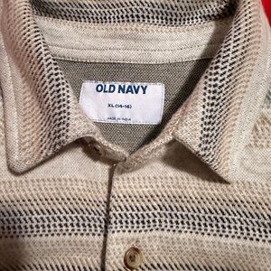Old Navy Tan and Black Patterned Shirt